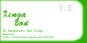 kinga bod business card